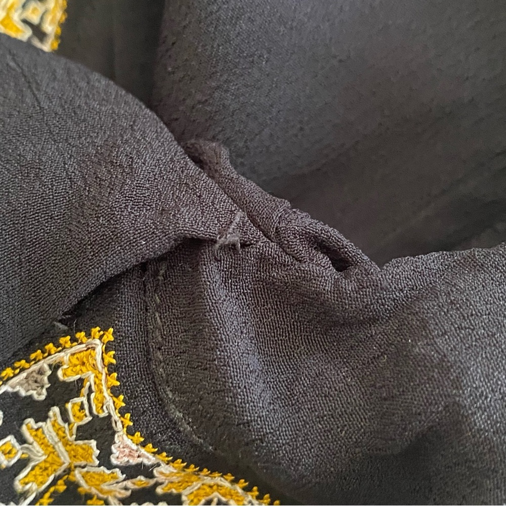 Stella Forest Womens Black Embroidered Blouse Shark Bite Hem Poncho EU Size 36 - Picture 10 of 10